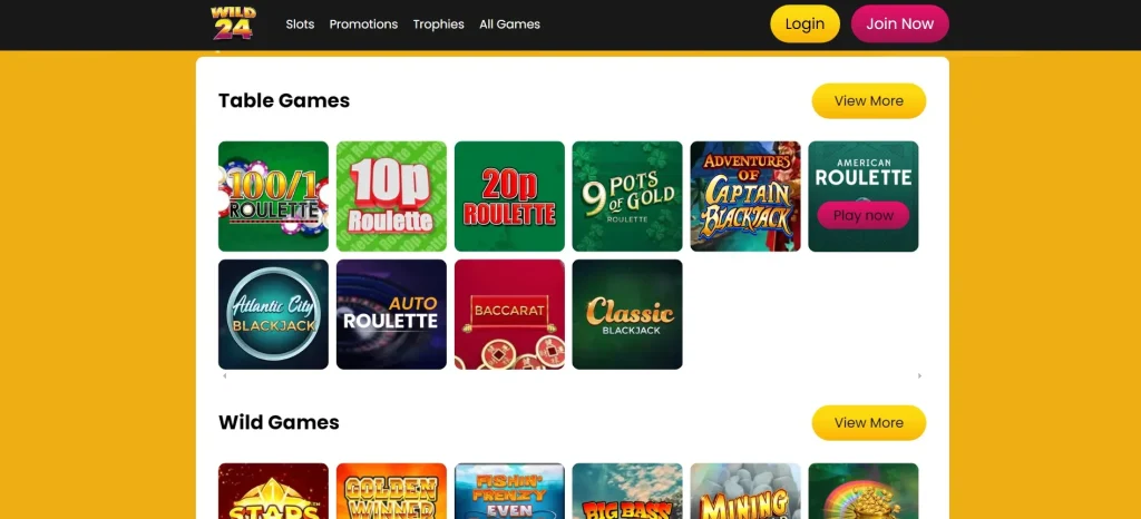 Screenshot of Wild24 online casino-2