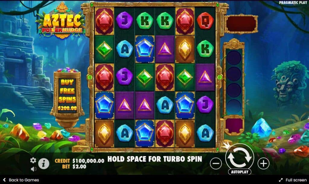 Screenshot of Aztec Powernudge slot demo game
