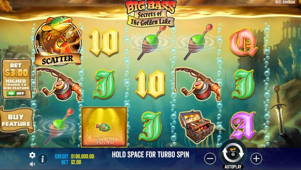 Screenshot of Big Bass Secrets of the Golden Lake slot by Pragmatic Play